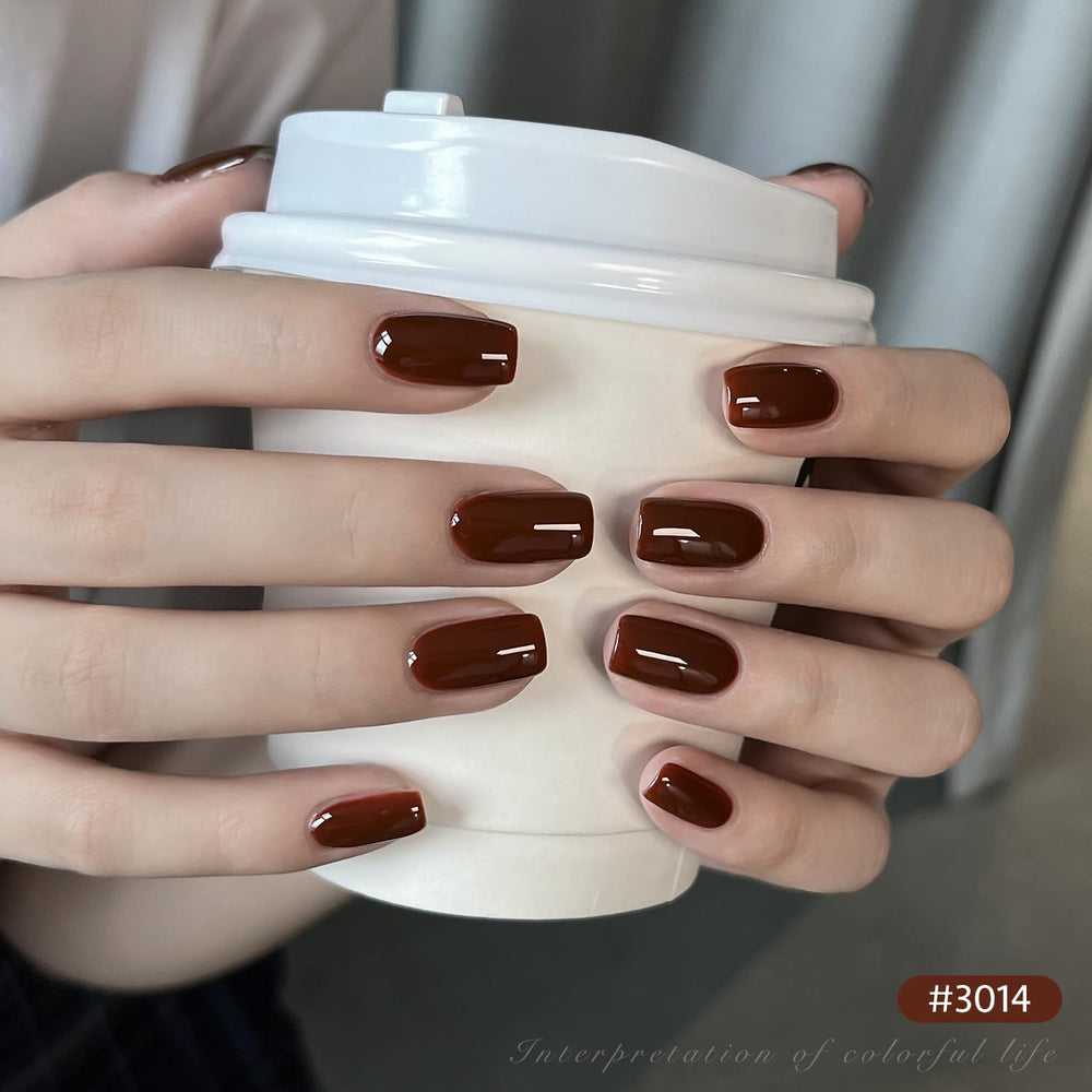 GAOY brush stroke swatches on sticks showing texture and opacity of each nude brown shade for planning manicures