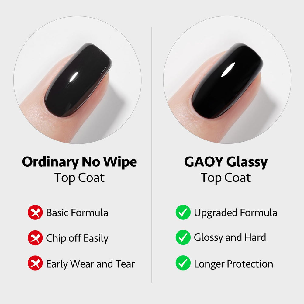 GAOY brush stroke texture on nail showing smooth self-leveling benefit