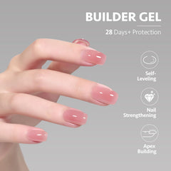 GAOY application on nail extension in progress showing strong build benefit