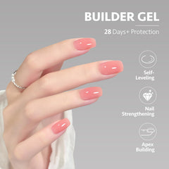GAOY builder gel color swatches on nail tips, shows wearable rose pink shade