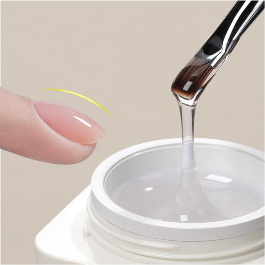 GAOY jar and brush front view showing product and included applicator for easy use