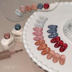 GAOY close-up of glitter gel texture highlighting smooth, diamond-like sparkle