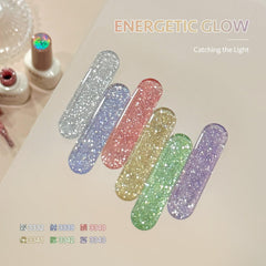 GAOY close-up of glitter texture revealing micro-mirror sparkle and smooth gel finish
