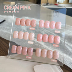 GAOY close-up brush stroke of creamy pink showing smooth coverage and opacity