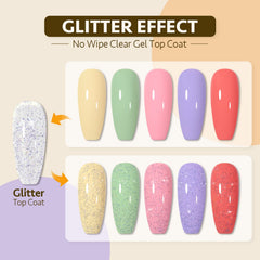 GAOY close-up brush stroke showing smooth glitter texture and coverage