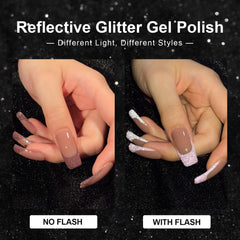 GAOY close-up of reflective glitter texture showing sparkle detail