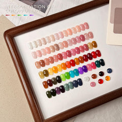 GAOY color swatch array flatlay illustrating shade range for outfit matching