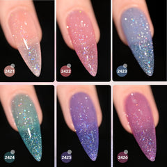 GAOY color swatch strip on nail tips showing each shade for selection ease