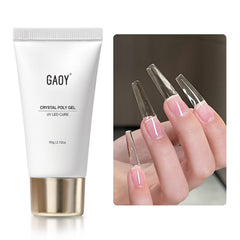 GAOY crystal poly gel front tube showing product and net weight benefits