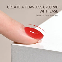 GAOY cured nail extension close-up, reinforced strength and glossy finish