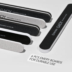 GAOY tools in use during a manicure showing tidy fast results