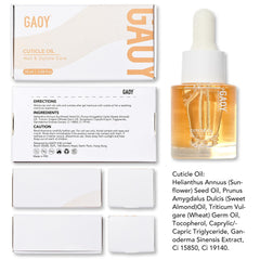 GAOY oil on vanity next to manicure tools suggesting routine nail-care improvement