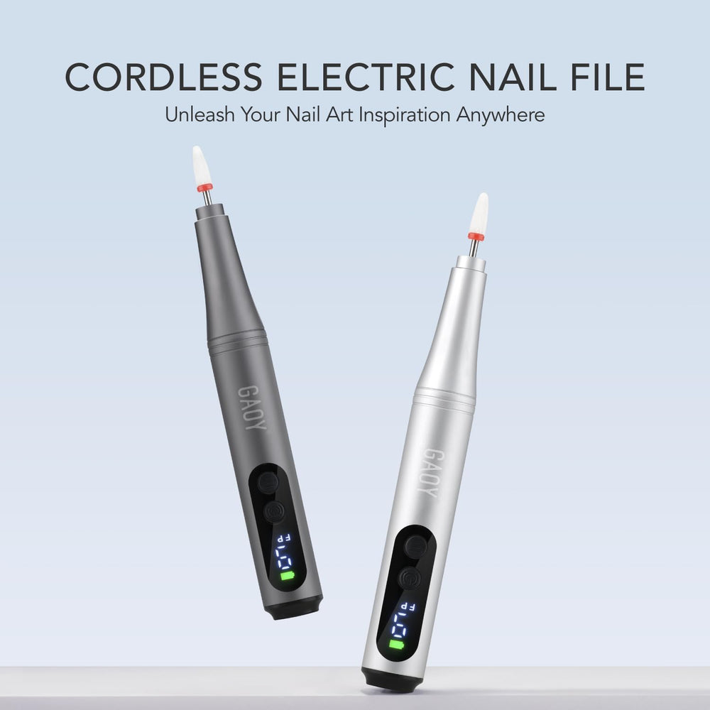 GAOY drill on a manicure table with tools showing ready-to-use professional convenience