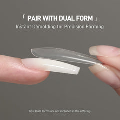 GAOY dual form extension in use for building natural-looking nail tips