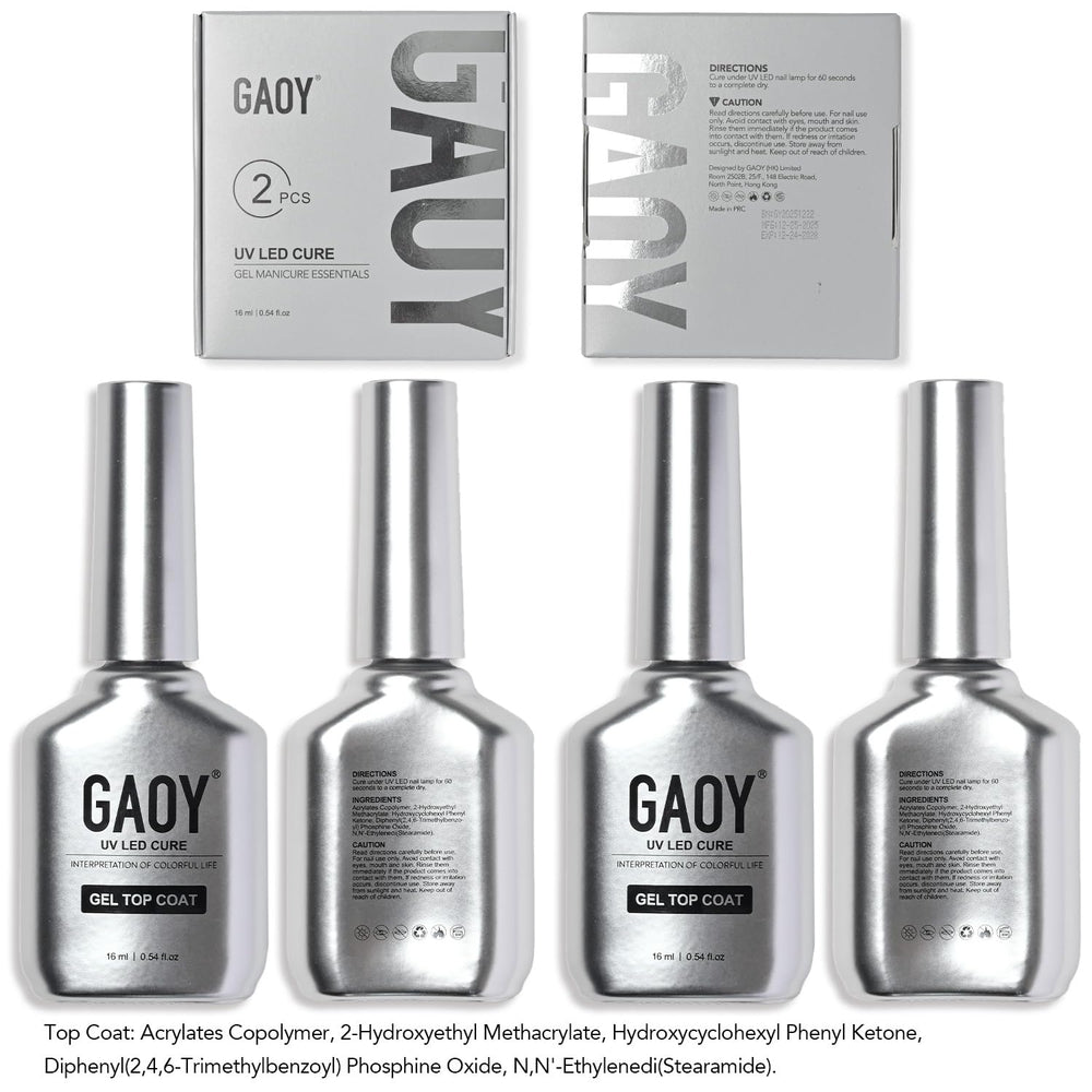 GAOY finished manicure on hands demonstrating long-lasting gloss benefit