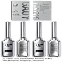 GAOY finished manicure on hands demonstrating long-lasting gloss benefit