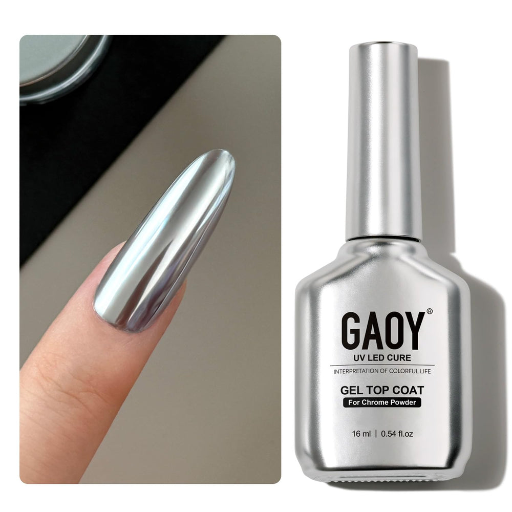 GAOY front bottle 16ml showing clear gel top coat and brand label for precise application
