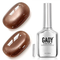 GAOY bottle front view showing modern brown shade and label for clear identification and color choice