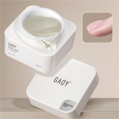 GAOY clear builder base jar front view showing product clarity and easy storage