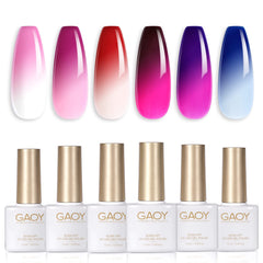 GAOY front packaging showing six mood-changing gel bottles and set benefit