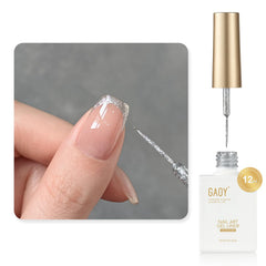 GAOY bottle front packaging showing silver glitter and label for clear recognition and appeal