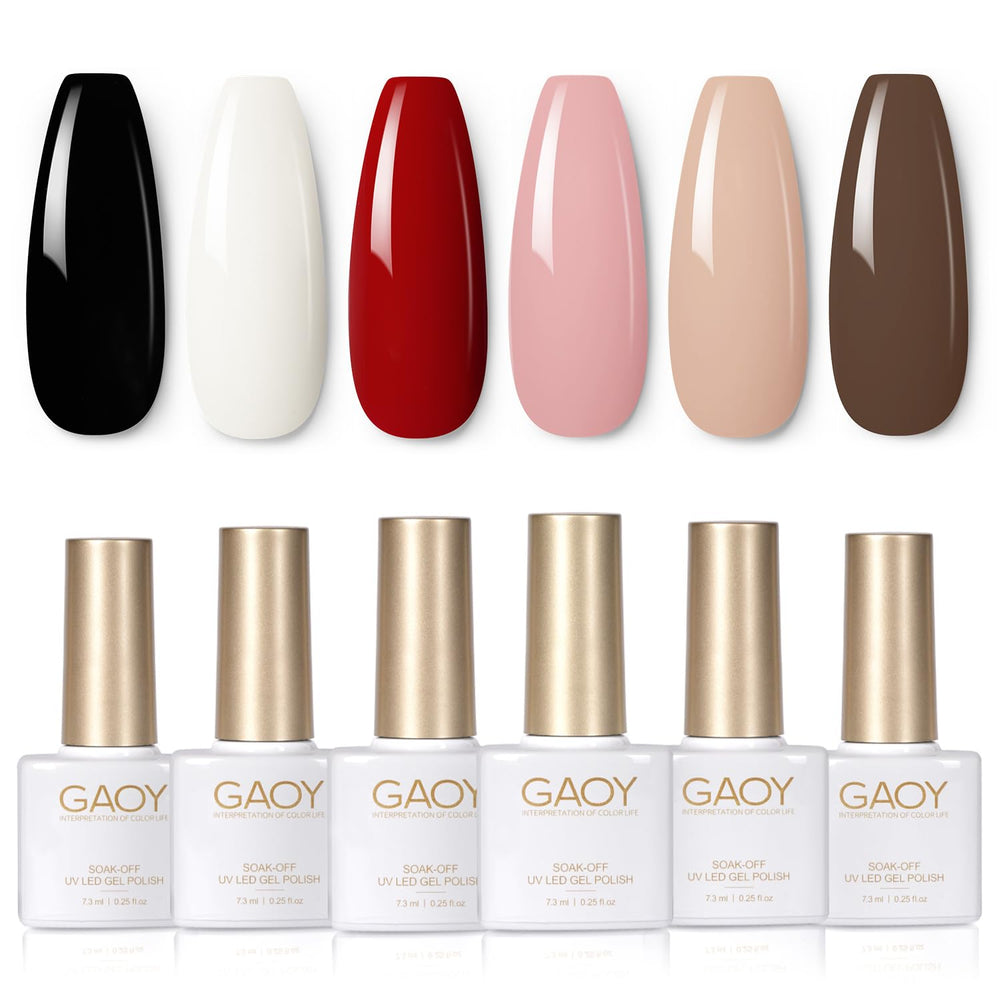 GAOY front packaging showing six gel bottles and kit benefits