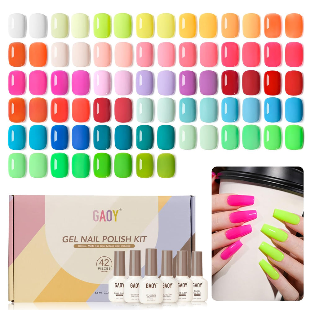 GAOY front packaging showing 42-piece kit and neon colors for easy identification