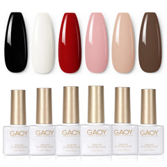 GAOY front packaging showing six gel bottles and kit benefits