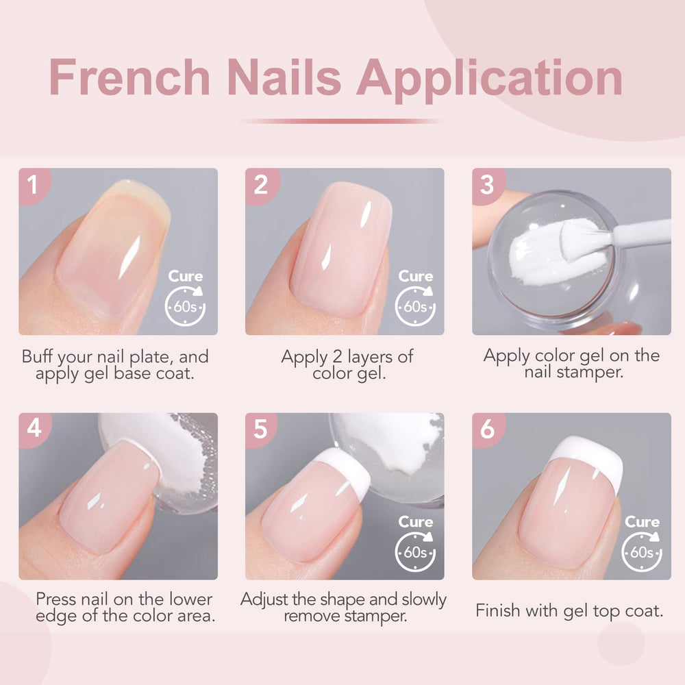 GAOY gel polish bottles label view showing milky nude tones and buildable finish