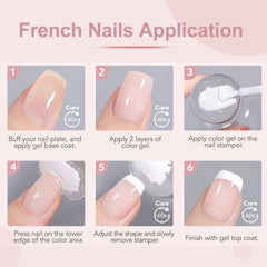 GAOY gel polish bottles label view showing milky nude tones and buildable finish
