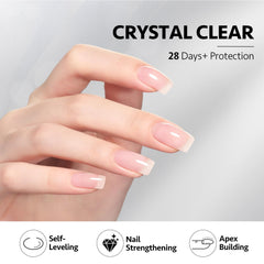 GAOY clear builder gel texture on nail showing smooth self-leveling finish benefit