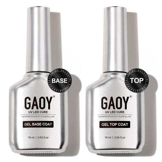 GAOY front packaging showing two 16ml chrome-silver bottles and clear branding benefits shine