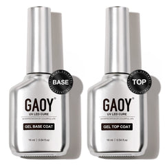 GAOY front packaging showing two 16ml chrome-silver bottles and clear branding benefits shine