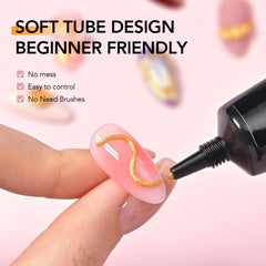 GAOY gold 3D nail gel texture close-up highlighting sculptable consistency for details