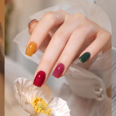 GAOY nail application on hand cured under lamp showing glossy, long-lasting finish