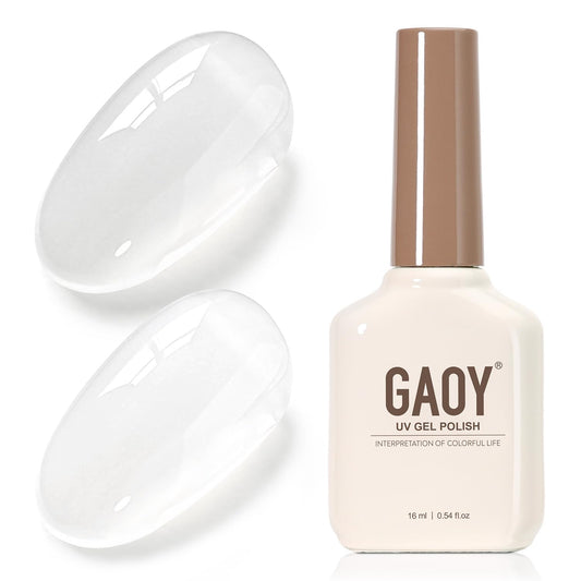 GAOY bottle front view showing milky clear gel benefit long-lasting wear