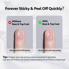 GAOY product label close-up showing 7.3ml volume and soak-off gel clarity