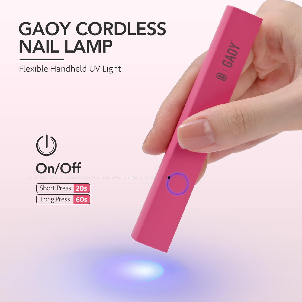 GAOY lamp size comparison beside a phone to show pocket-friendly scale