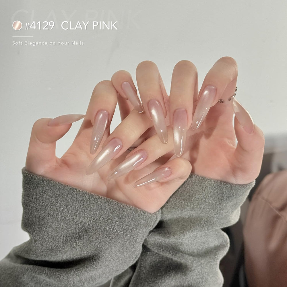 GAOY layered translucent nails showing depth and reflective shimmer