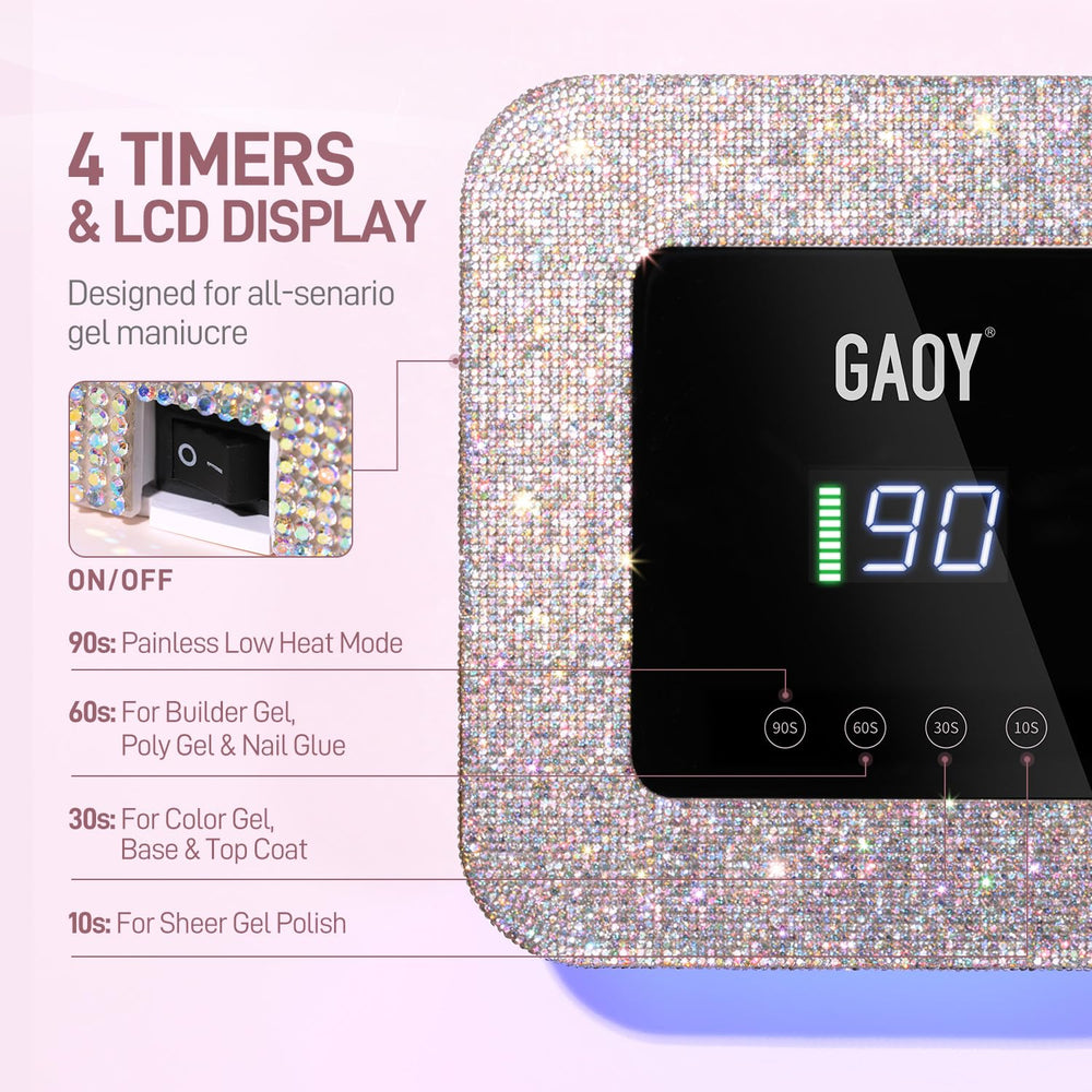 GAOY LED array detail with 39 diodes for even fast curing across nails