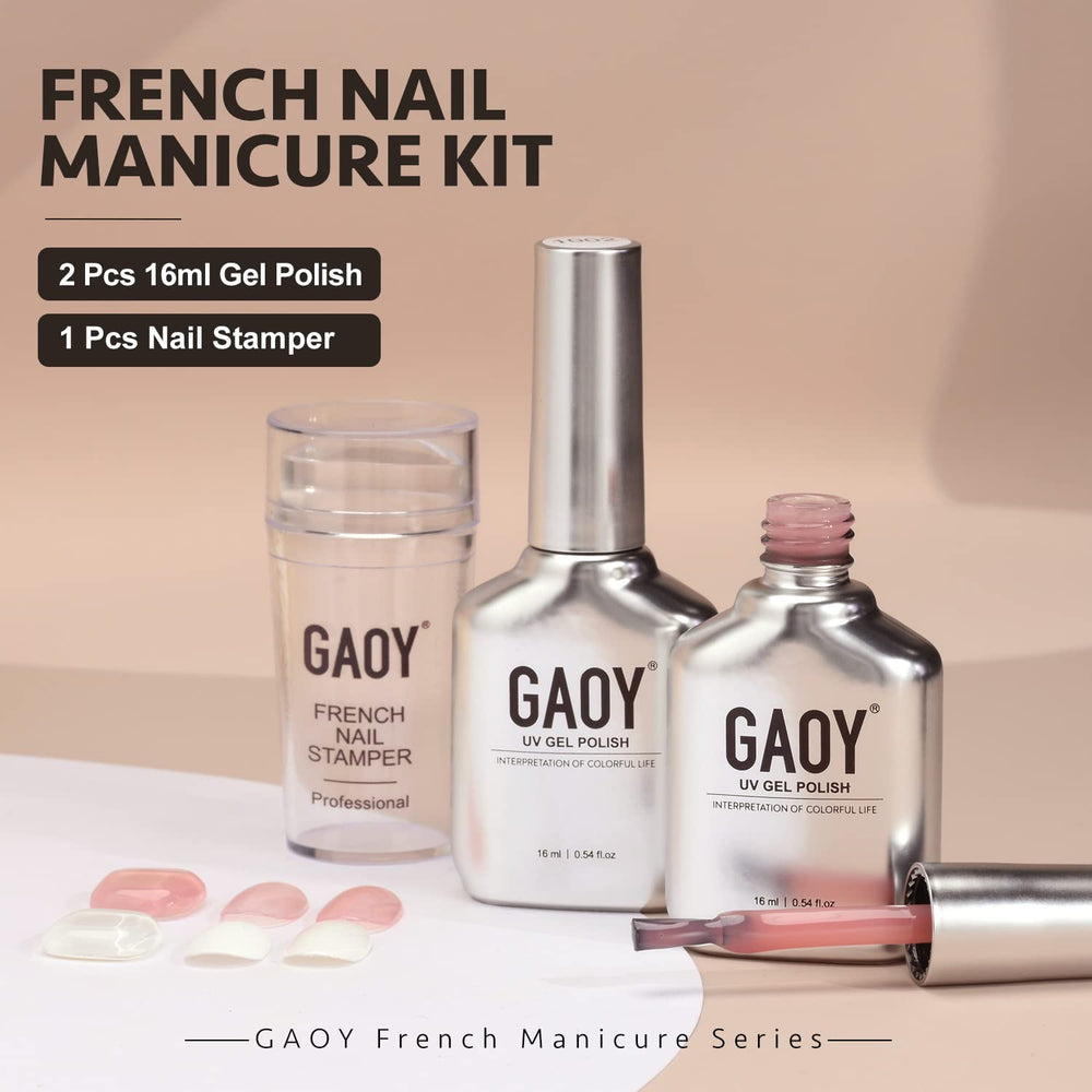 GAOY finished French manicure lifestyle photo showing neat tips and professional look