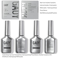 GAOY manicure in a home setting showing salon-quality glossy finish and low odor benefit