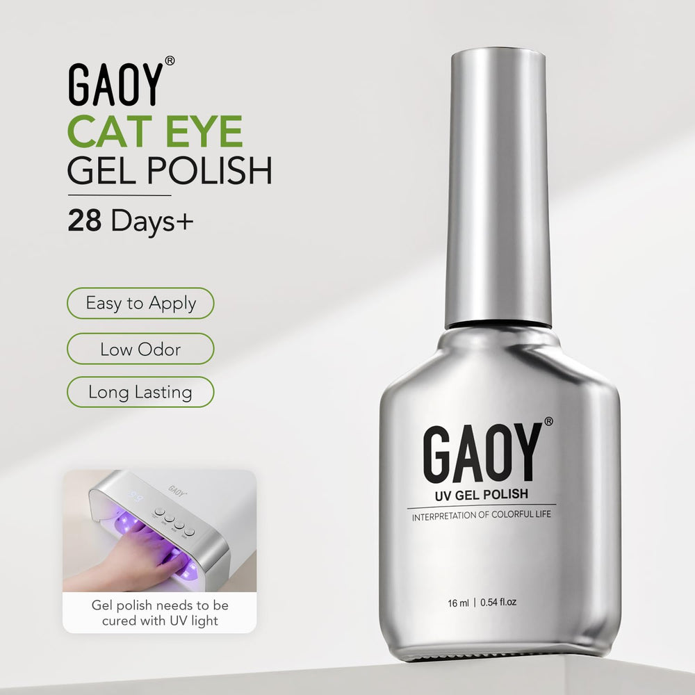GAOY finished lime green manicure on hand demonstrating wearable holographic effect