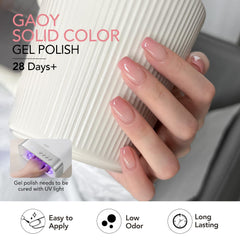GAOY lifestyle image of finished manicure on hands showing salon-quality result benefit