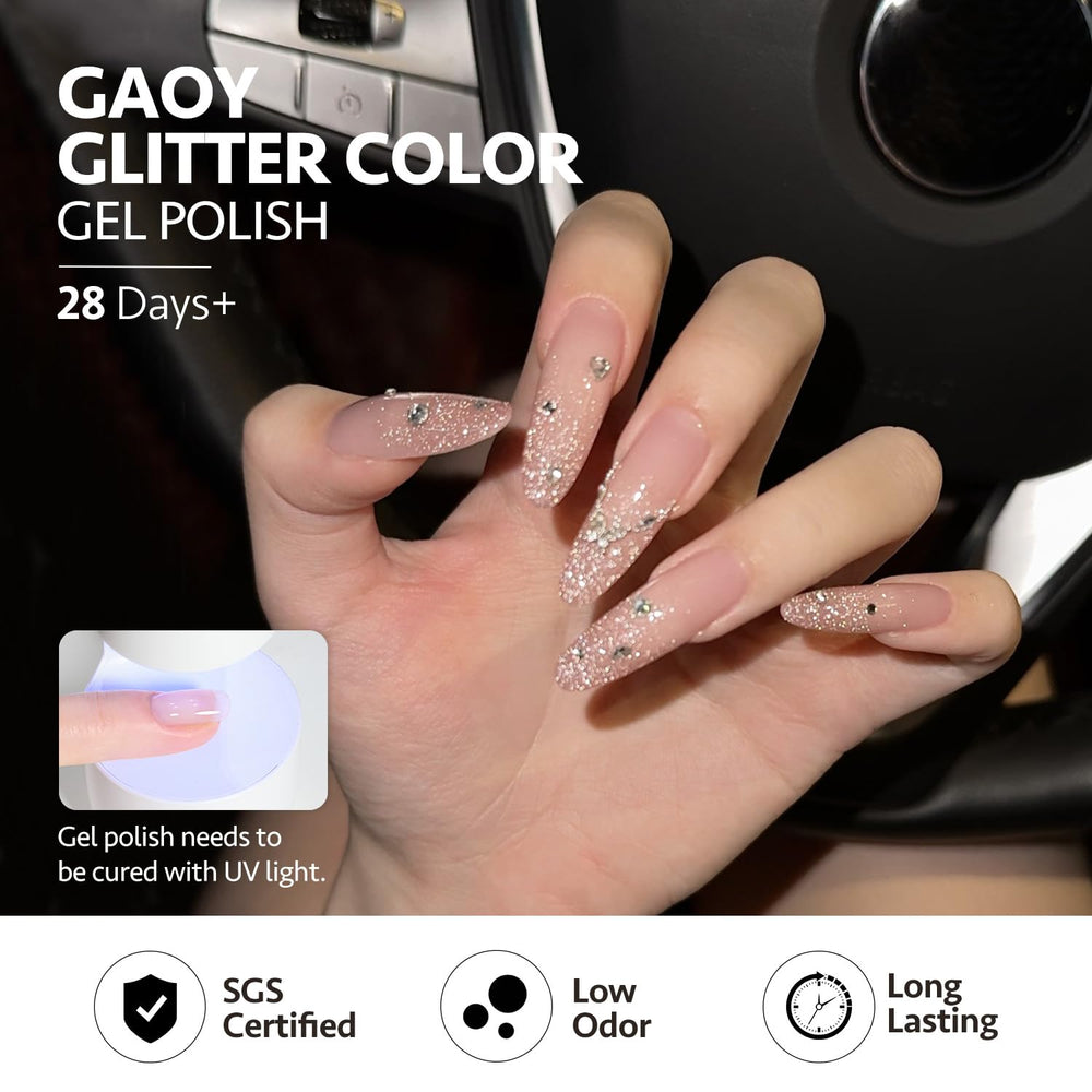 GAOY lifestyle party nails showcasing eye-catching sparkle for events