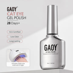 GAOY finished manicure in lifestyle setting showcasing durable glossy sparkle