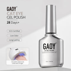 GAOY manicured hand in lifestyle shot showing reflective holographic finish