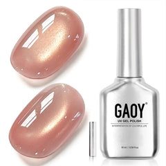 GAOY bottle front view showcasing light salmon shade and glossy finish