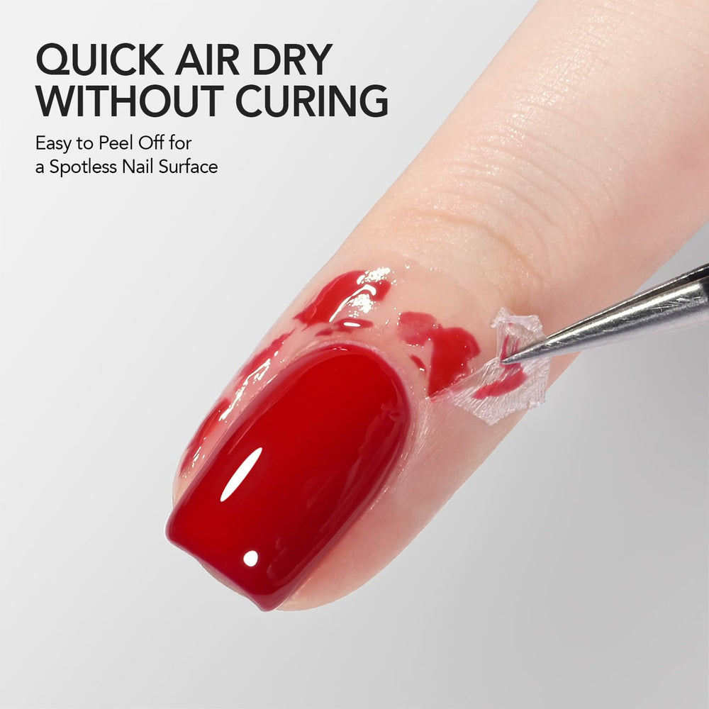 GAOY clear latex film on cuticle area demonstrating protective barrier benefit