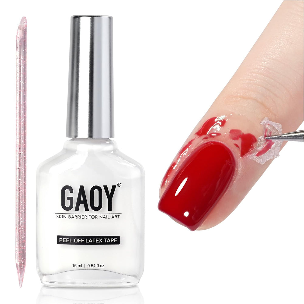GAOY bottle front view showing label and compact size, helps neat polish